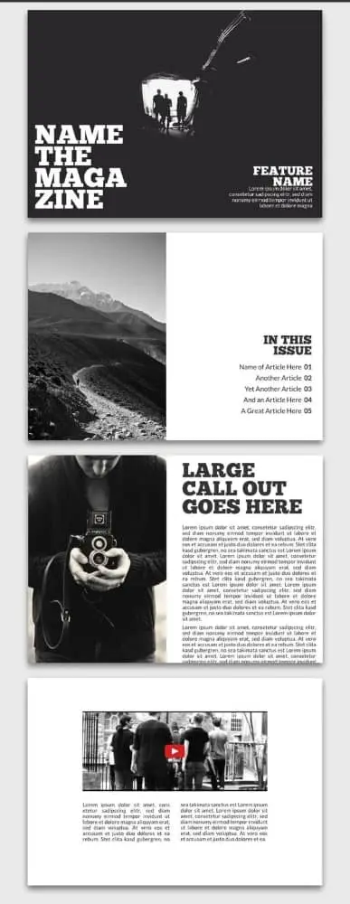 one page magazine article layout